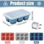 3 Pack Silicone Ice Cube Tray, Easy-Release Silicone Ice Moulds with Removeable Lids, Perfect for Chilled Drinks,Whiskey and Cocktail
