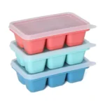 3 Pack Silicone Ice Cube Tray, Easy-Release Silicone Ice Moulds with Removeable Lids, Perfect for Chilled Drinks,Whiskey and Cocktail
