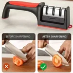 Enhance your kitchen efficiency with our handheld multifunctional knife sharpener. Featuring a 3-stage sharpening system and a non-slip base