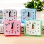 Plastic Memories Clock for Bedroom Square Small Bed Alarm Clock