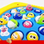 SUPER TOY Fish Catcher Game for Kids - 15 Fishes with Rotating Pond & 3 Fish Catching Rod