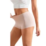 Sri Lankan woman wearing seamless boyshorts, highlighting the smooth, seamless fit that provides comfort and invisibility under outfits