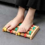 Wooden Dual Foot Massager Reflexology Roller for foot pain relief and relaxation, designed for home use in Sri Lanka